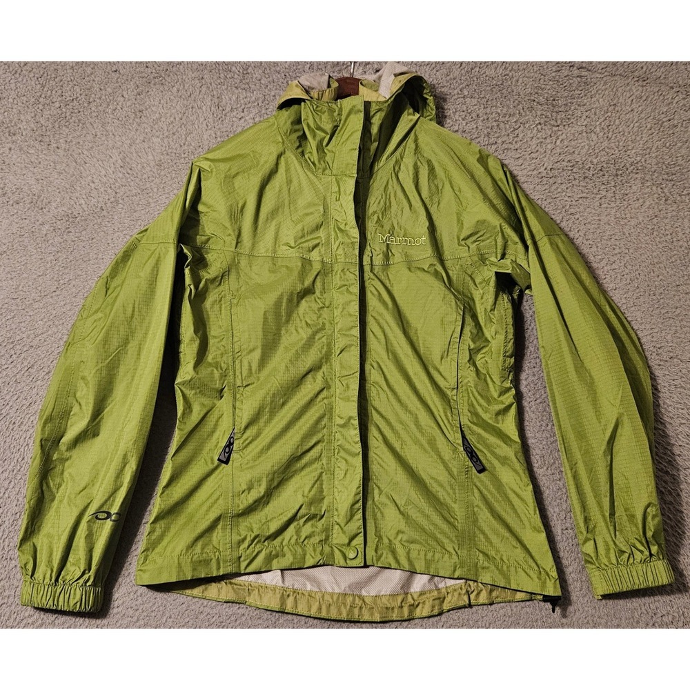 Marmot Womens PreCip Rain Jacket Green Ripstop Waterproof Hooded Shell XS H10271